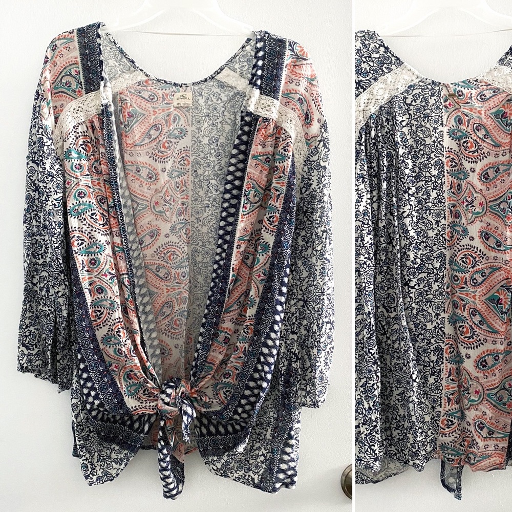 O’Neill beachy boho open front cover-up - Picture 1 of 7